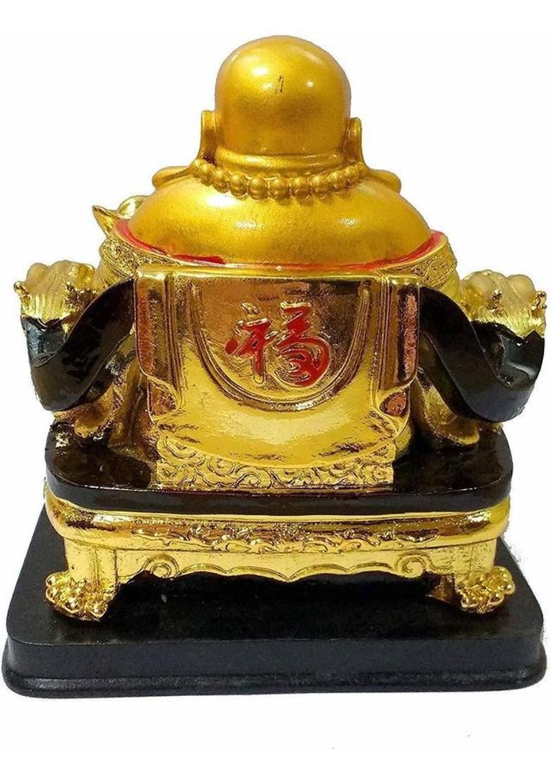 Ripe India Exclusive Feng Shui Lucky Laughing Buddha Decorative Showpiece - 7 cm&nbsp;&nbsp;(Polyresin, Multicolor) - Indya