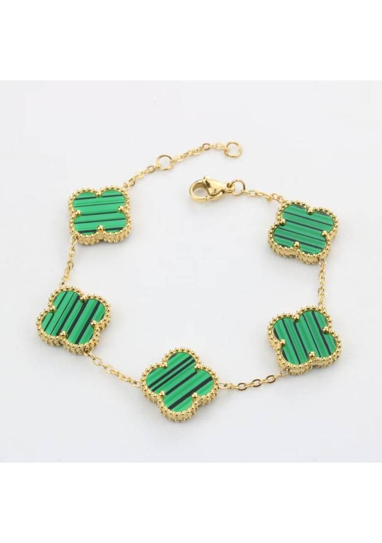 Stainless Steel Crystal Gold-plated Bracelet - Indya