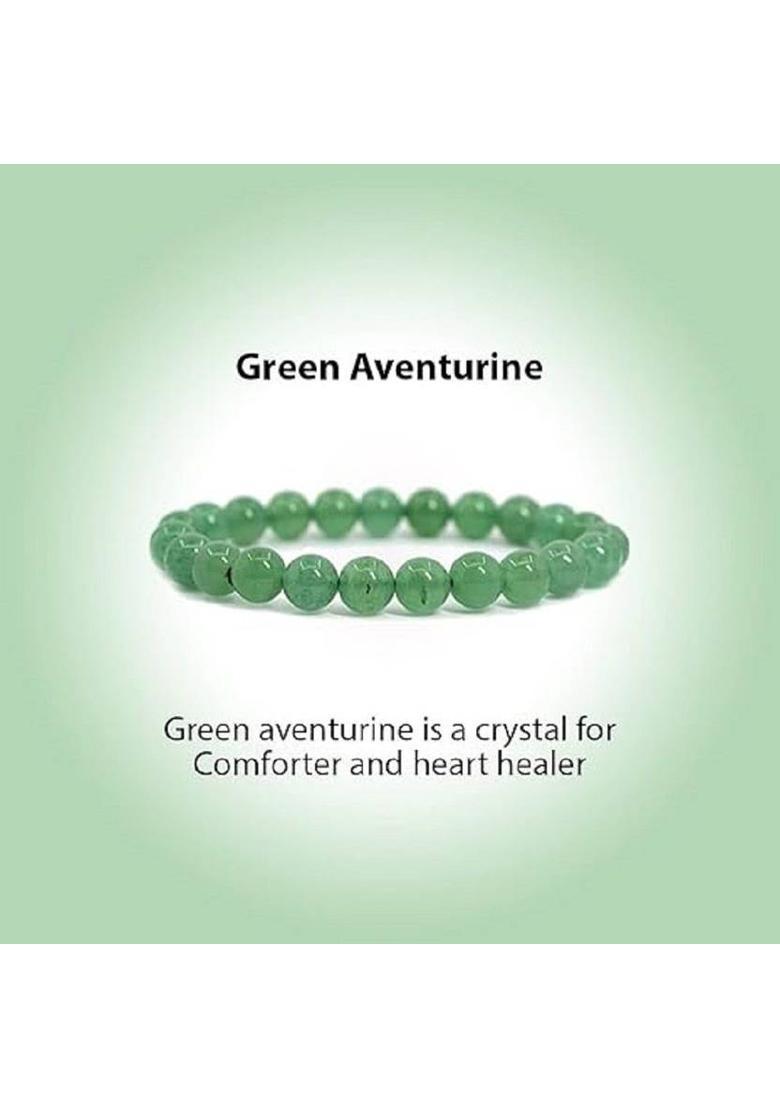 Green Aventurine, Crystal, Green Jade Agate Bracelet - Indya