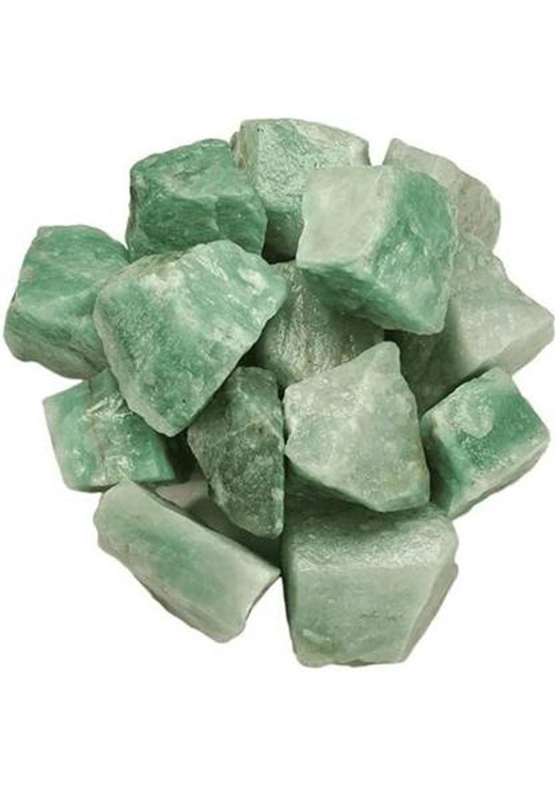 Divinity Crystals Green Aventurine Raw Rough Hand-Picked Stones and Cleaned Regular Round Crystal Stone&nbsp;&nbsp;(Green 4 Pieces) - Indya