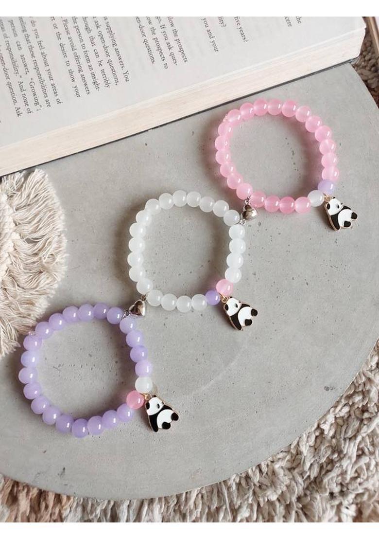 Stone, Crystal, Glass Beads Bracelet&nbsp;&nbsp;(Pack of 3) - Indya