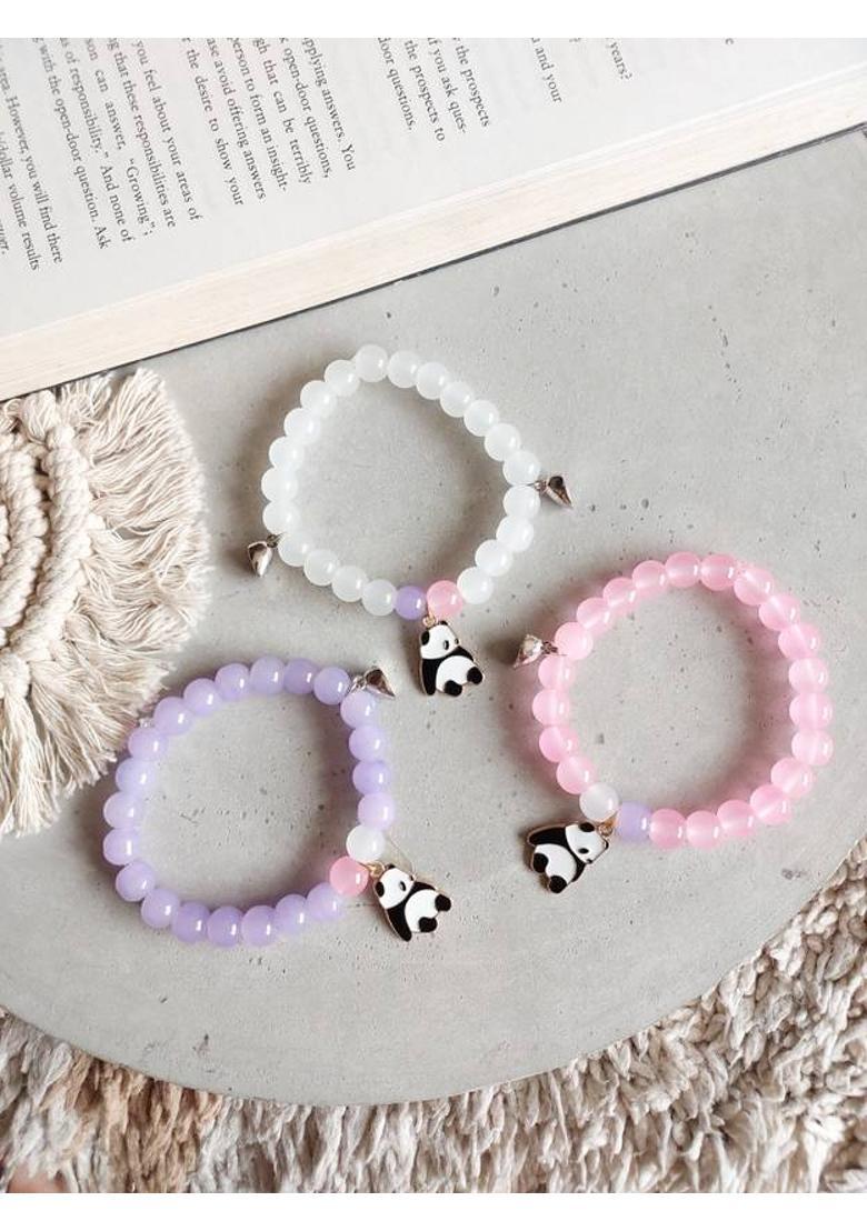 Stone, Crystal, Glass Beads Bracelet&nbsp;&nbsp;(Pack of 3) - Indya