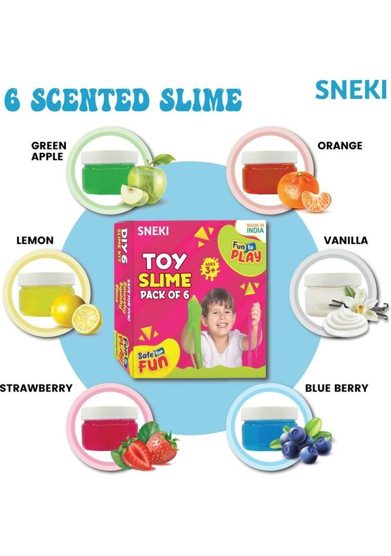 sneki (Pack Of 6) DIY Multicolor Scented Magical Slimy Slime Gel Jelly Set Kit Air Dry Magic Crystal Clay Putty Toy Kit for Girls Boys kids Slime - Indya