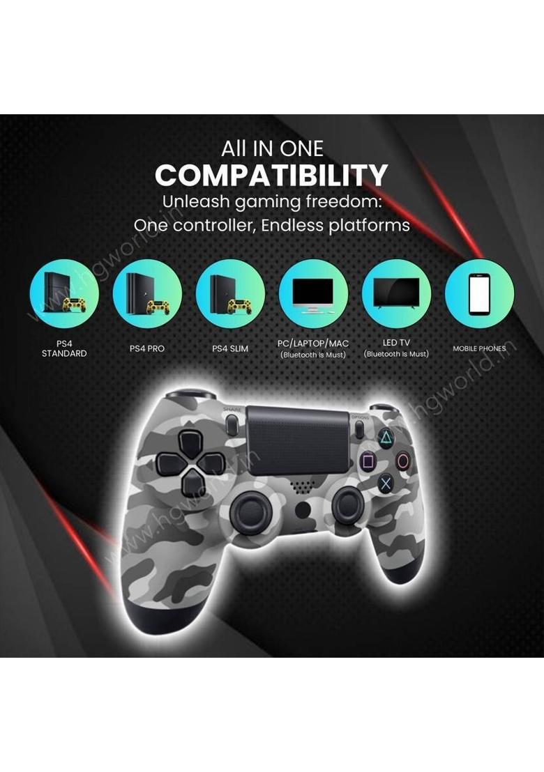 HG WORLD PS4 Controller Wireless Best Alternative to Playstation PS4 DualShock 4 Bluetooth Gamepad&nbsp;&nbsp;(Gray, For PS4, PC, Windows 10) - Indya