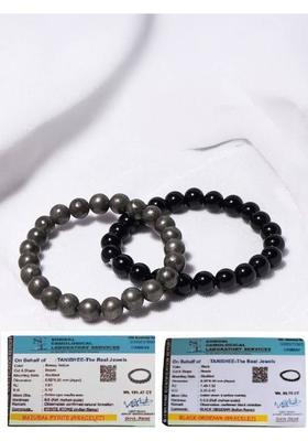 Pyrite, Black Obsidian Crystal Bracelet&nbsp;&nbsp;(Pack of 2)