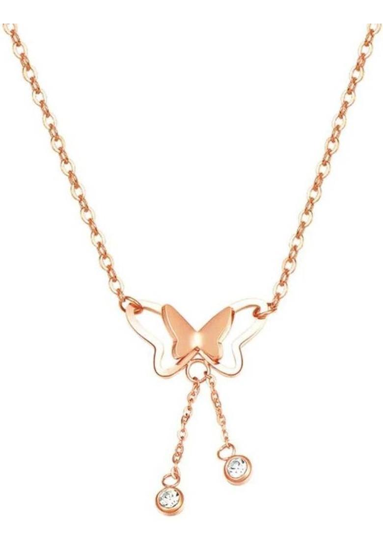 MYKI Beautiful Butterfly Shape pendent For women & girls Gold-plated Swarovski Crystal Stainless Steel Pendant - Indya