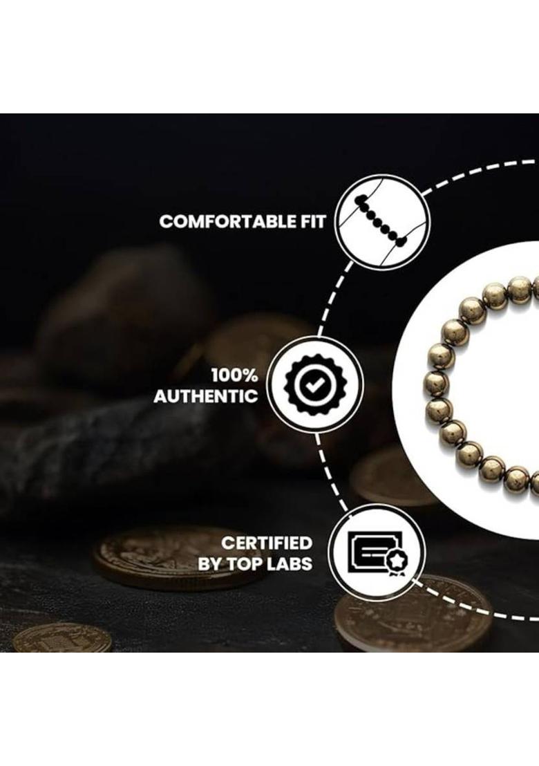 Pyrite, Stone, Golden Pyrite Agate Bracelet Set - Indya