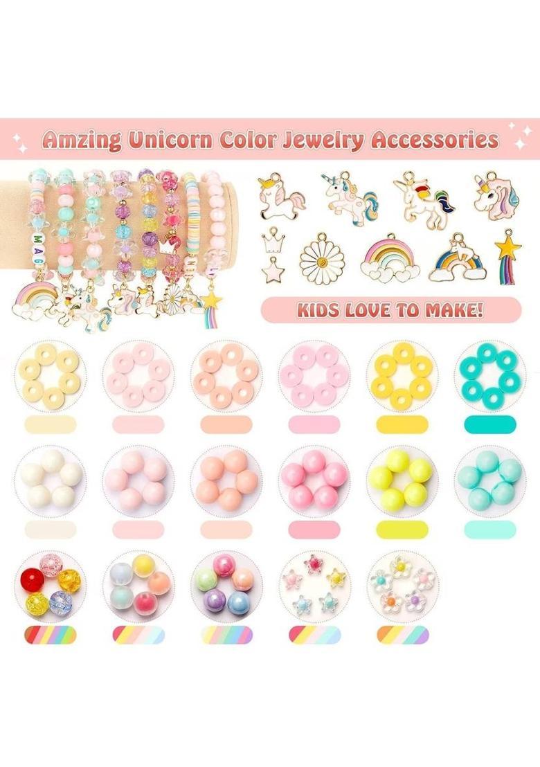 Vervita Bracelet Making Set,Clay Beads Kit,Macaron Color Beads Bracelet Making for Girl - Indya