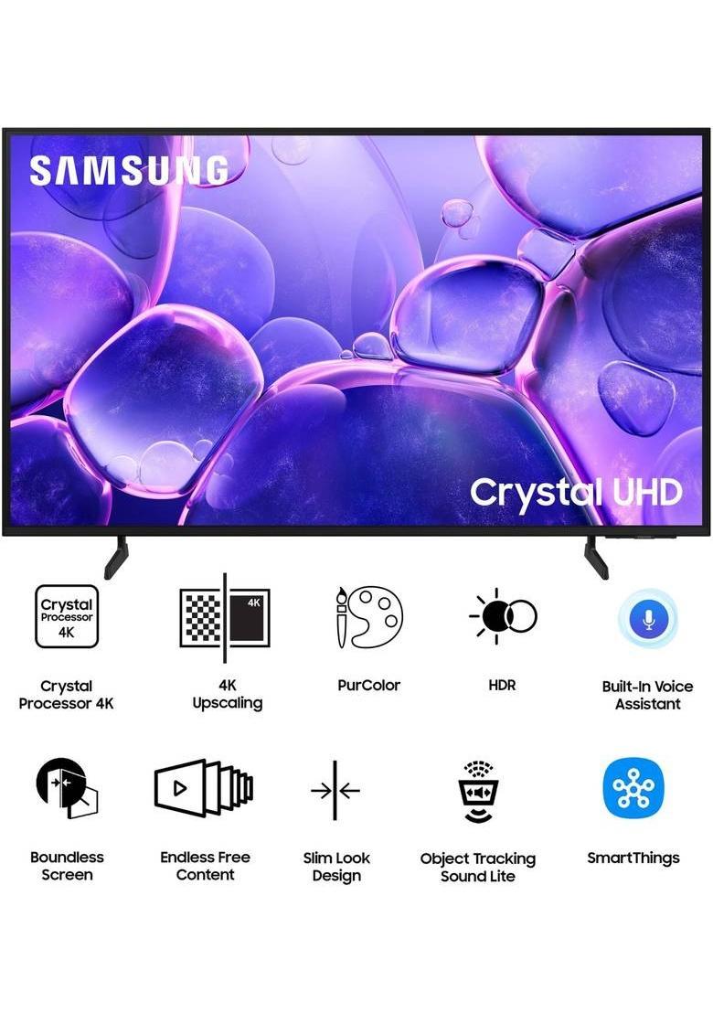 Samsung Crystal 4K Infinity Vision 108 cm (43 inch) Ultra HD (4K) LED Smart Tizen TV 2025 Edition with 4K Upscaling | HDR 10+ | Voice Assistance Remote Control | PurColor | Slim Look | Samsung Knox Security | 100+ Free Channels | Universal Gestures&nbsp;&nbsp;(UA43 - Indya