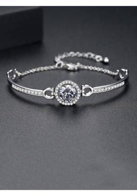 Alloy Cubic Zirconia Silver Bracelet