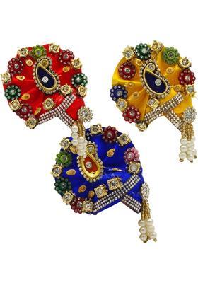 Ecommall Laddu Gopal Mukut Pagdi Size 0 No Accessories Pagri Shringar Combo Set Deity Ornament&nbsp;&nbsp;(God, Idol, Krishna, Khatu Shyam ji, Sai Baba, Ganesh ji, Mata Rani)