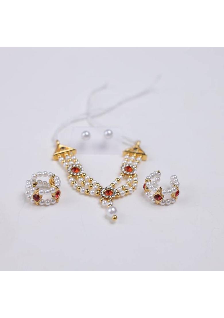 MADHURAM FASHION laddu Gopal Accessories moti & Diamond mala god Idol murti Height 2.5 to 5 inch Deity Ornament&nbsp;&nbsp;(Laddu Gopal) - Indya