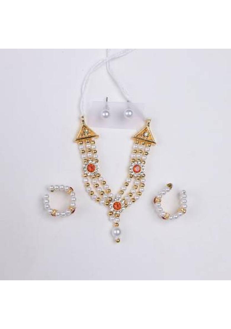 MADHURAM FASHION laddu Gopal Accessories moti & Diamond mala god Idol murti Height 2.5 to 5 inch Deity Ornament&nbsp;&nbsp;(Laddu Gopal) - Indya