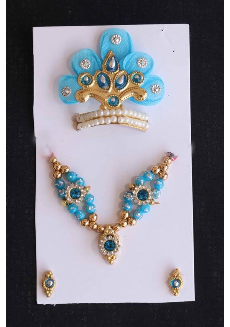 GSP Group Shreenath Ji Shringar Set Deity Ornament&nbsp;&nbsp;(Shreenath Ji, Laddu Gopal Ji Mukut Mala Shringar Set) - Indya