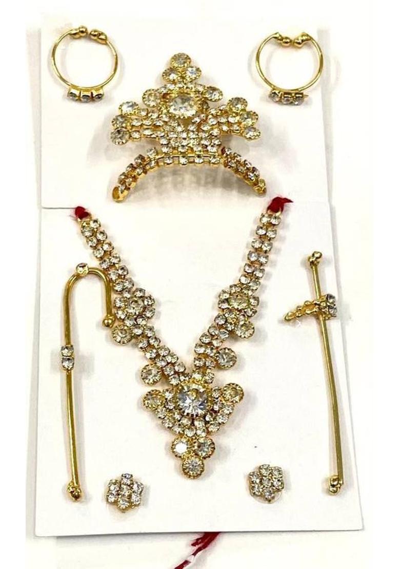 SPSStore LADDU GOPAL, MATA RANI Deity Ornament&nbsp;&nbsp;(STONE MUKUT SET) - Indya