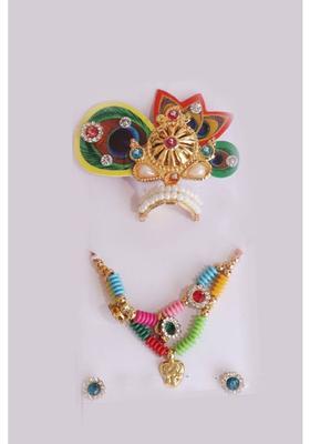 GSP Group Shreenath Ji Shringar Set Deity Ornament&nbsp;&nbsp;(Shreenath Ji, Laddu Gopal Ji Mukut Mala Shringar Set)