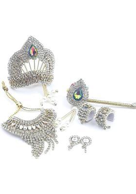SHRIJIKESHAV Laddu Gopal Ornaments Jewellery Set For Thakurji Mata Rani Radha Size 1 or 2 no. Deity Ornament&nbsp;&nbsp;(Ornament)