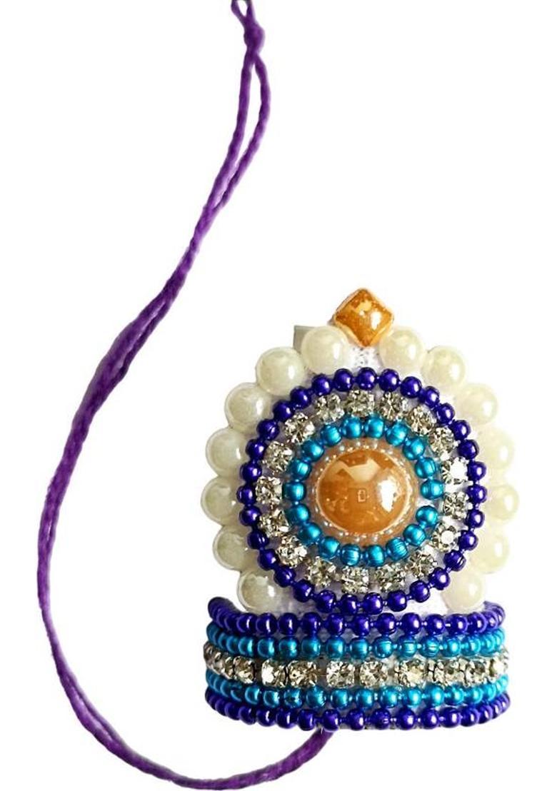 JMK CREATION Laddugopal/Thakurji/Kanhaji/Matarani Hand Made Jewellery Set (Small Size) Deity Ornament&nbsp;&nbsp;(Mukut,Necklace,Bangles) - Indya