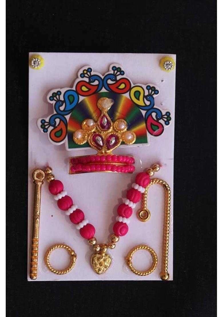 GSP Group Shreenath Ji Shringar Set Deity Ornament&nbsp;&nbsp;(Shreenath Ji, Laddu Gopal Ji Mukut Mala Shringar Set) - Indya