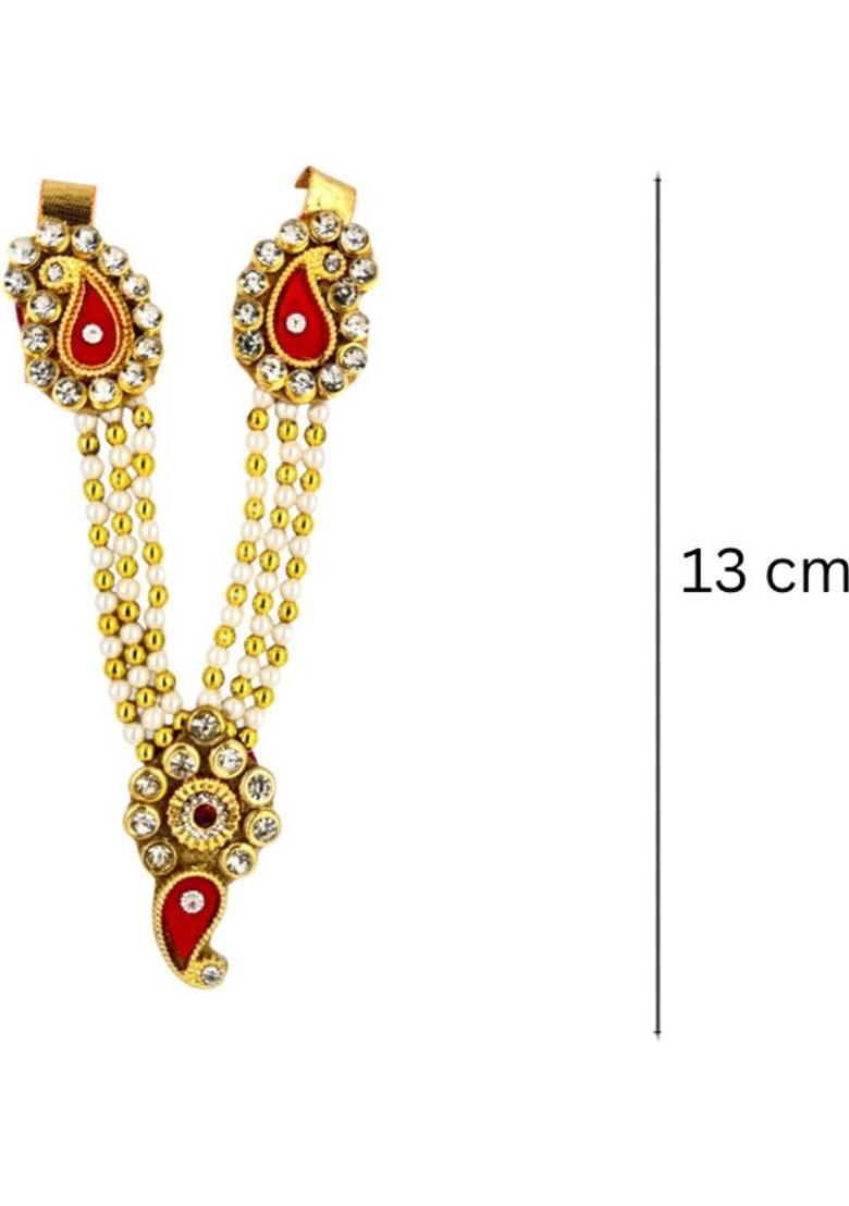 VANDITA CREATIONS Mala for God Idols, Murti, Photo Frames with strap for Adjusting Height, Premium Deity Ornament&nbsp;&nbsp;(Size 13 cm, Laddu Gopal, Ganesh Ji, Mata Ji, Lakshmi Ji & All God Idols, Pack of 4) - Indya