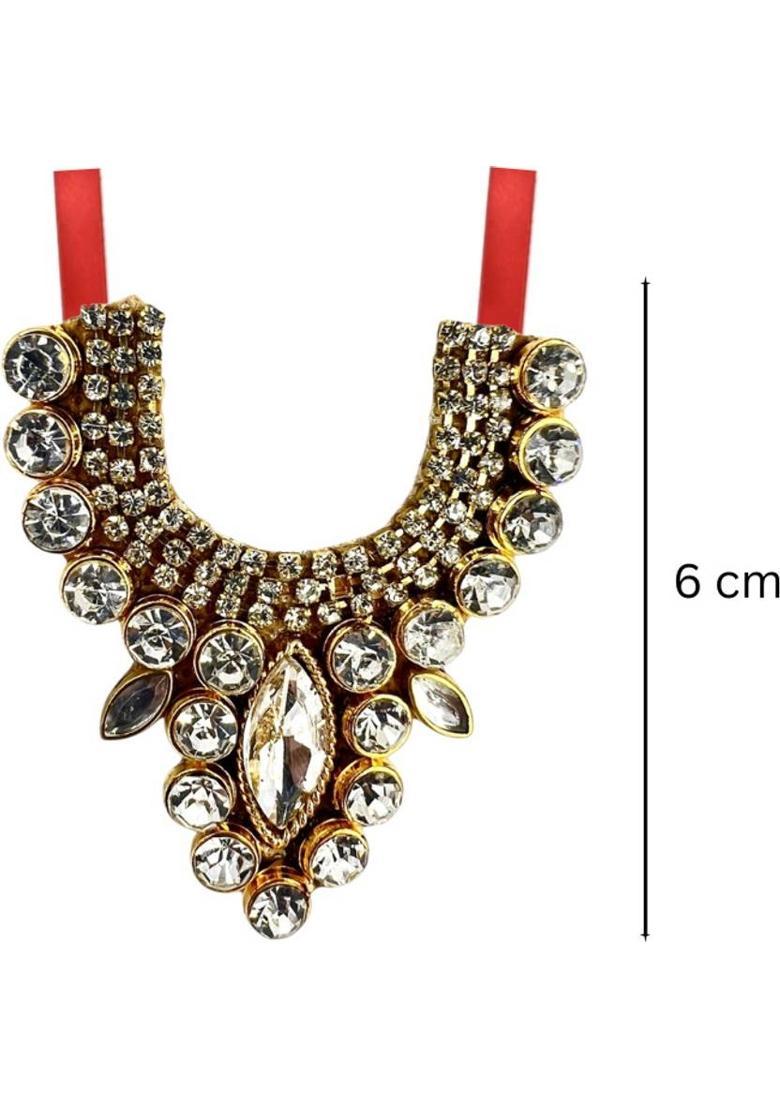 VANDITA CREATIONS Mala for God Idols, Murti, Photo Frames with strap for Adjusting Height, Premium Deity Ornament&nbsp;&nbsp;(Size 6 cm, Laddu Gopal, Ganesh Ji, Matarani, Lakshmi Ji & All God Idols, Pack of 1) - Indya