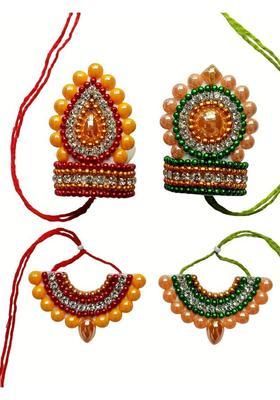 JMK CREATION Laddugopal/Thakurji/Kanhaji/Radharani Hand Made Jewellery set (Small Size) Deity Ornament&nbsp;&nbsp;(2 Mukut 2 Necklace)