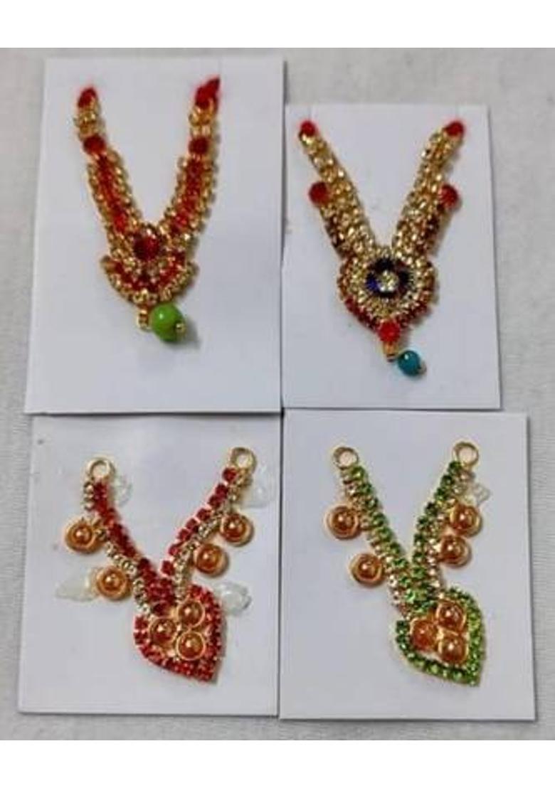 Any Fashion Diamond Mala for GOD Idol Radha Krishna Laddu Gopal Shringar set Assorted Color Deity Ornament&nbsp;&nbsp;(bal gopal, sai baba, matarani) - Indya