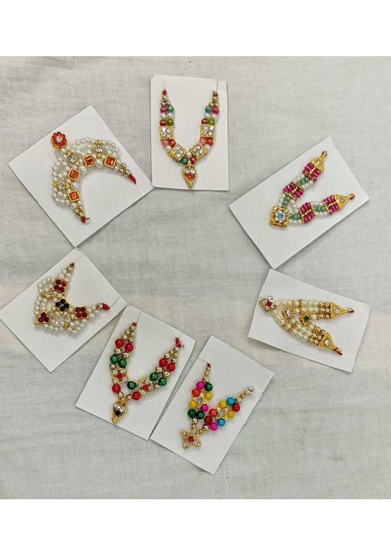 DURGA HOSIERY / ANY FASHION Pack of 7 Mala for Laddu Gopal and Other God - Goddess Deity Ornament&nbsp;&nbsp;(Combo of 7 mala) - Indya