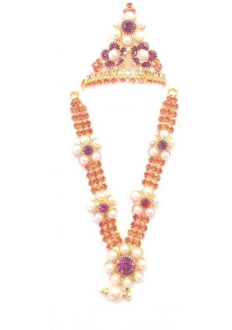 MNA Elegent Diamond Shringar Set For Thakur Ji/ Mukut Mala Set For Laddu Gopal Deity Ornament&nbsp;&nbsp;(Laddu Gopal, Krishna Ji, Radha Krishna, Ganesh Ji, Bal Gopal) - Indya