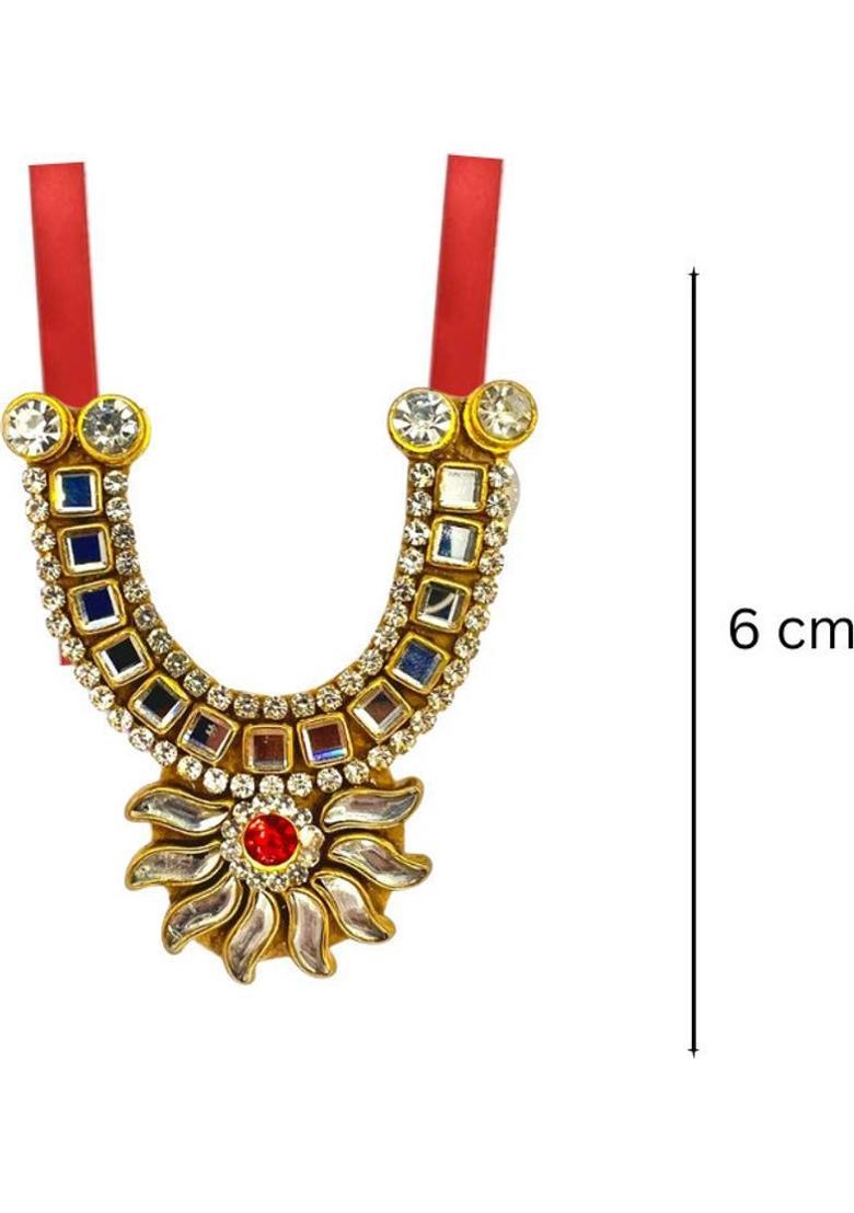 VANDITA CREATIONS Mala for God Idols, Murti, Photo Frames with strap for Adjusting Height, Premium Deity Ornament&nbsp;&nbsp;(Size - 6 cm, Laddu Gopal, Ganesh Ji, Matarani, Lakshmi Ji & All God Idols) - Indya