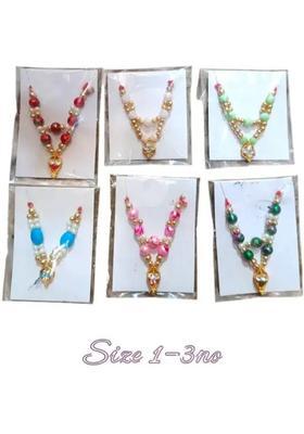 Any Fashion laddu Gopal Accessories moti & Diamond mala god Idol murti Height 2.5 to 5 inch Deity Ornament&nbsp;&nbsp;(matarani, bal gopal, krishna ji, radharani)