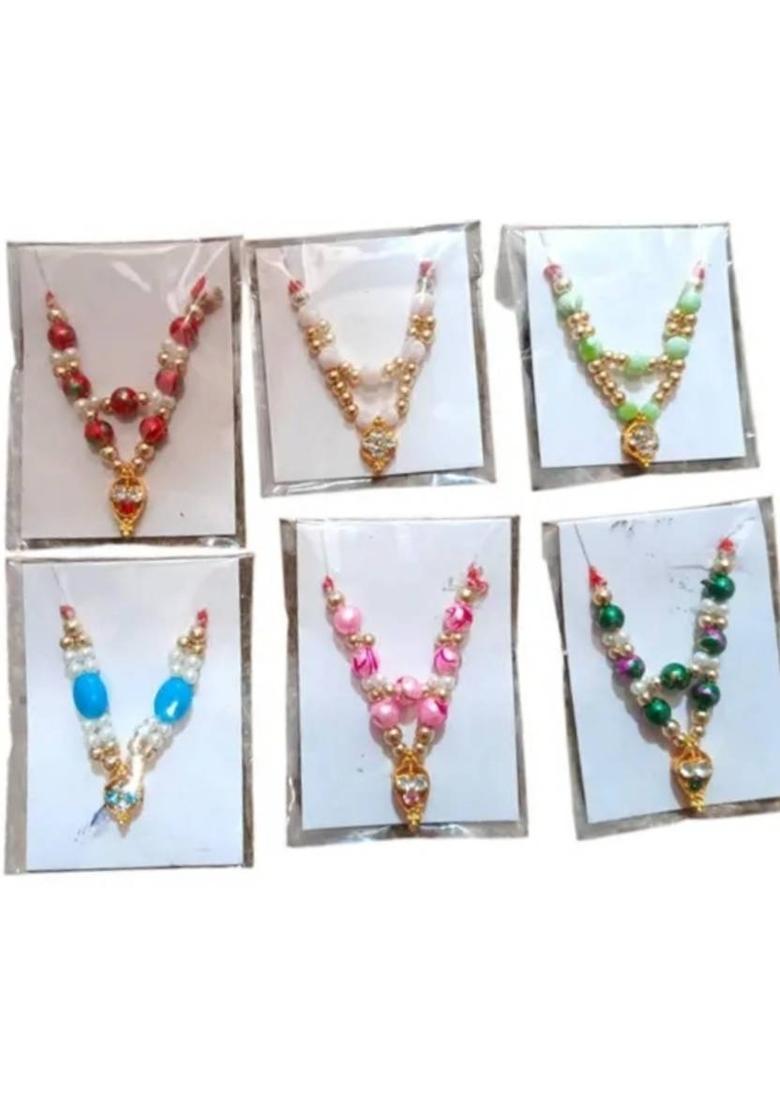 Any Fashion laddu Gopal Accessories moti & Diamond mala god Idol murti Height 2.5 to 5 inch Deity Ornament&nbsp;&nbsp;(matarani, bal gopal, krishna ji, radharani) - Indya