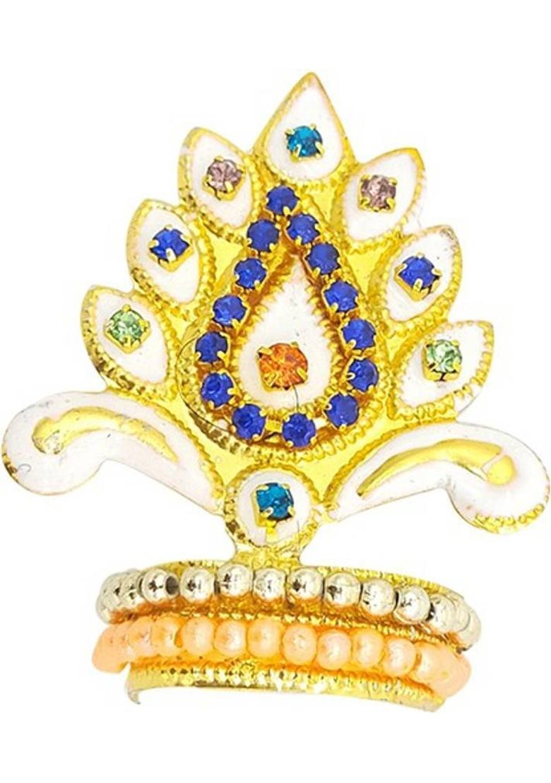 Ecommall Laddu Gopal Size 4 Jewellery Shringar Set Mukut, Mala, Bansuri & Kada Combo Deity Ornament&nbsp;&nbsp;(Laddu Gopal Size 4) - Indya