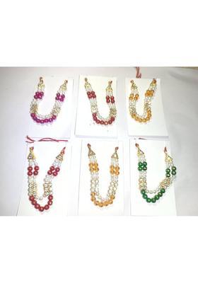 FASHIONINSTA Laddu Gopal Moti Mala Set (10 cm) Deity Ornament&nbsp;&nbsp;(Laddu Gopal Ji thakurji Deviji Shringar Mala Krishna Balgopal Murti Idol Murti)