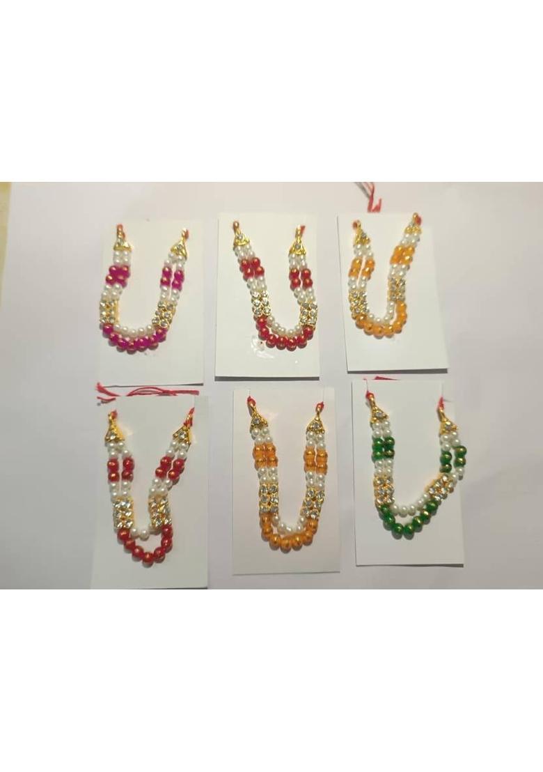 FASHIONINSTA Laddu Gopal Moti Mala Set (10 cm) Deity Ornament&nbsp;&nbsp;(Laddu Gopal Ji thakurji Deviji Shringar Mala Krishna Balgopal Murti Idol Murti) - Indya