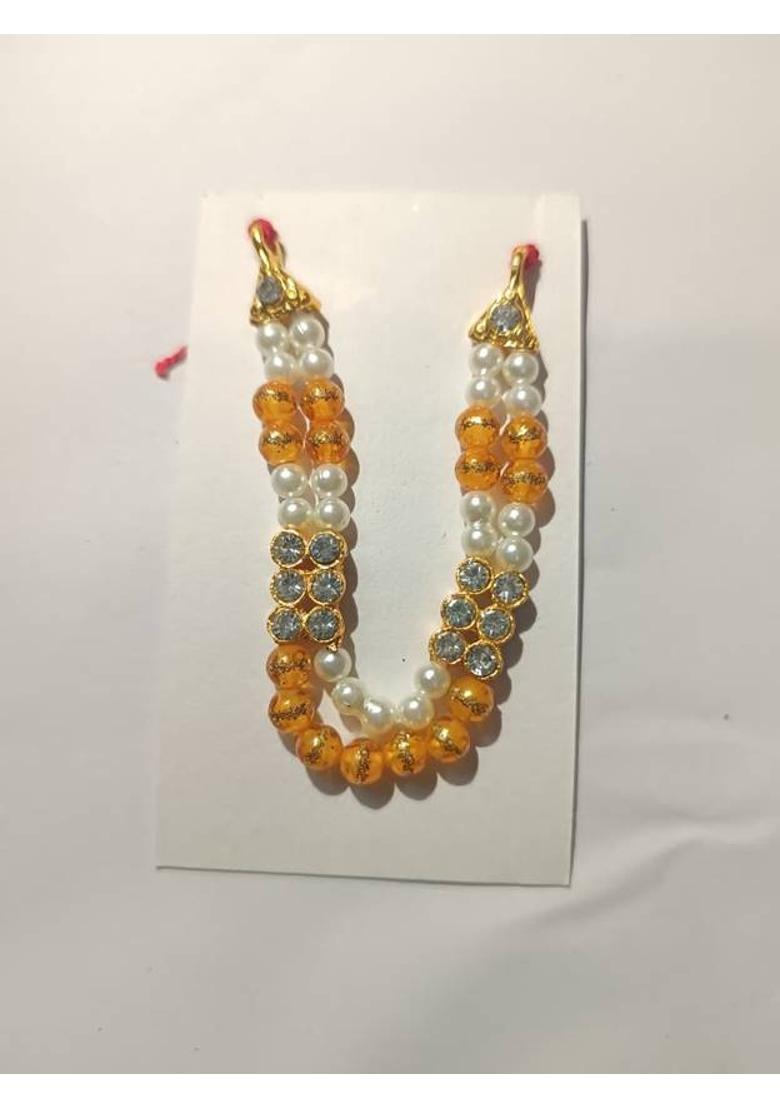 FASHIONINSTA Laddu Gopal Moti Mala Set (10 cm) Deity Ornament&nbsp;&nbsp;(Laddu Gopal Ji thakurji Deviji Shringar Mala Krishna Balgopal Murti Idol Murti) - Indya