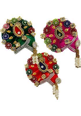 Ecommall Laddu Gopal Pagdi Mukut Size 2 No Accessories Pagri Shringar Combo Set Deity Ornament&nbsp;&nbsp;(God, Idol, Krishna, Khatu Shyam ji, Sai Baba, Ganesh ji, Mata Rani)