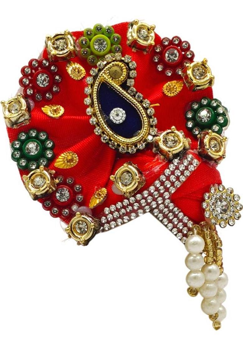 Ecommall Laddu Gopal Pagdi Mukut Size 2 No Accessories Pagri Shringar Combo Set Deity Ornament&nbsp;&nbsp;(God, Idol, Krishna, Khatu Shyam ji, Sai Baba, Ganesh ji, Mata Rani) - Indya