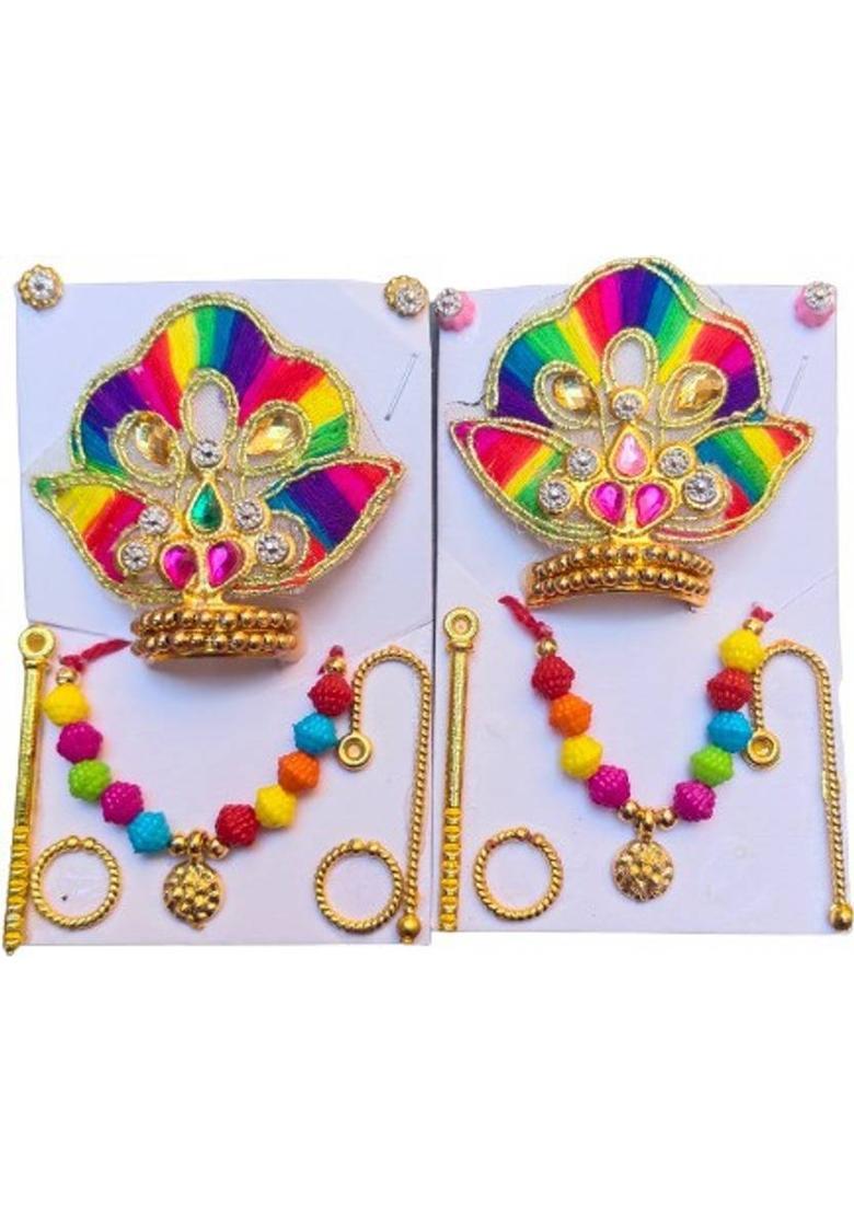 SPSStore Designer Mukut Set Deity Ornament&nbsp;&nbsp;(Thakur ji, Bal Gopal, Mata Rani, Krishan Kanhaiya) - Indya