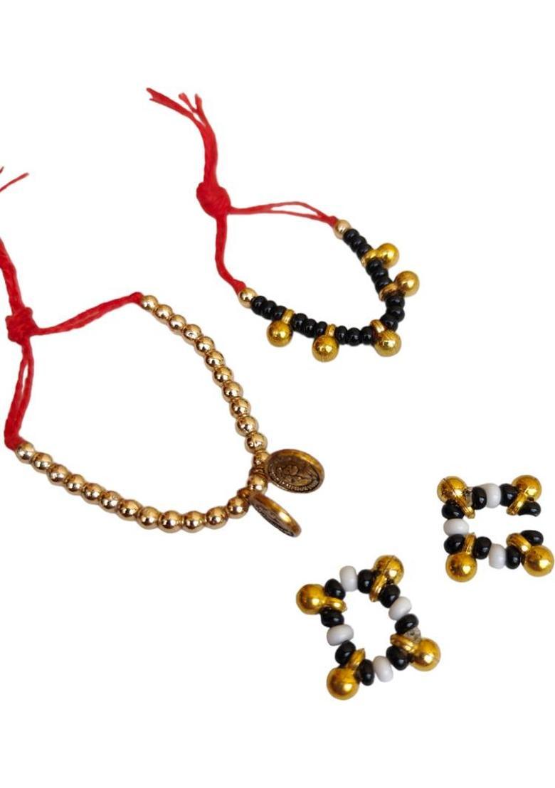 Hanu Collections Ladoo Gopal Nazariya, kadule/ Nazariya Bracelet, for Idol Size (1-2-3-4-5) NO. Deity Ornament&nbsp;&nbsp;(Laddu Gopal ji Shringar Combo set) - Indya
