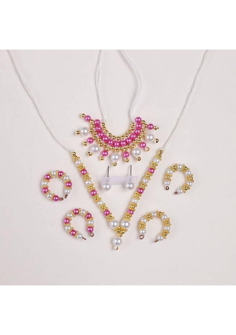 MADHURAM FASHION laddu Gopal Accessories moti & Diamond mala god Idol murti Height 2.5 to 5 inch Deity Ornament&nbsp;&nbsp;(Laddu Gopal) - Indya