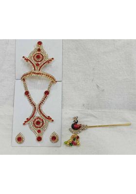 DURGA HOSIERY Laddu Gopal Diamond Shringar Set (5-6 Size), Stone Bansuri (COMBO) Deity Ornament&nbsp;&nbsp;(God/Devi Maa, /Radha Rani, Laddu Gopal)