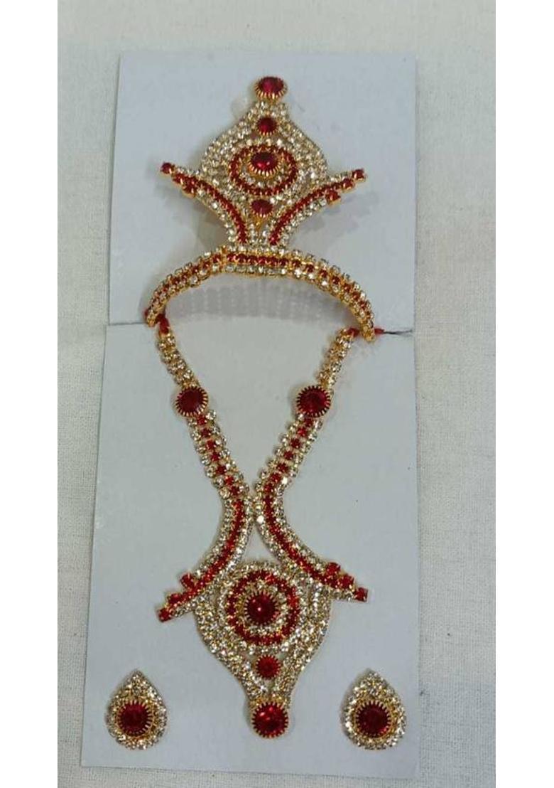 DURGA HOSIERY Laddu Gopal Diamond Shringar Set (5-6 Size), Stone Bansuri (COMBO) Deity Ornament&nbsp;&nbsp;(God/Devi Maa, /Radha Rani, Laddu Gopal) - Indya