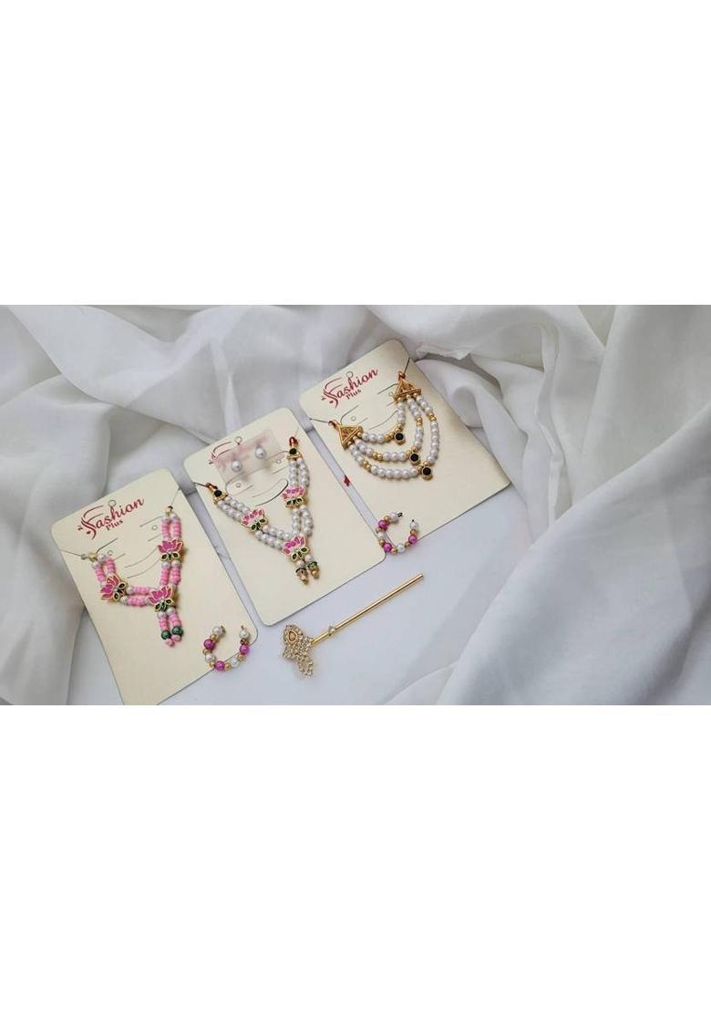 MADHURAM FASHION laddu Gopal Accessories moti & Diamond mala god Idol murti Height 2.5 to 5 inch Deity Ornament&nbsp;&nbsp;(Laddu Gopal) - Indya