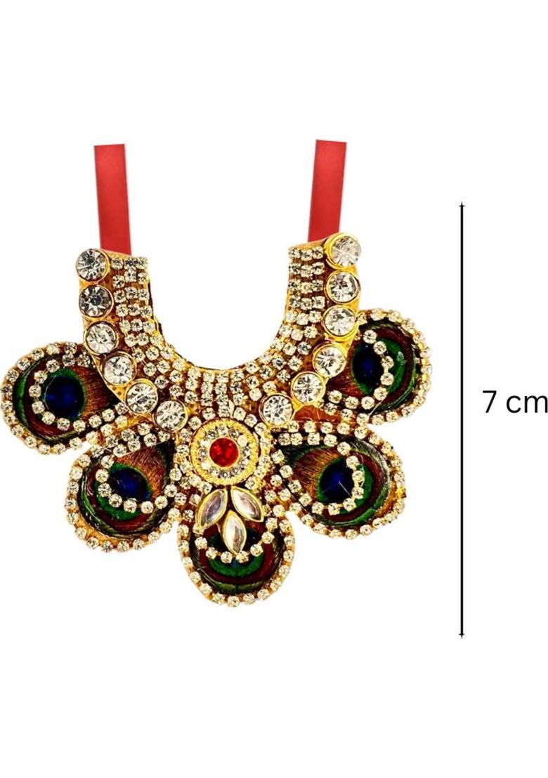 VANDITA CREATIONS Mala for God Idols, Murti, Photo Frames with strap for Adjusting Height, Premium Deity Ornament&nbsp;&nbsp;(Size 7 cm, Laddu Gopal, Ganesh Ji, Mata Ji, Lakshmi Ji & All God Idols, Pack of 1) - Indya