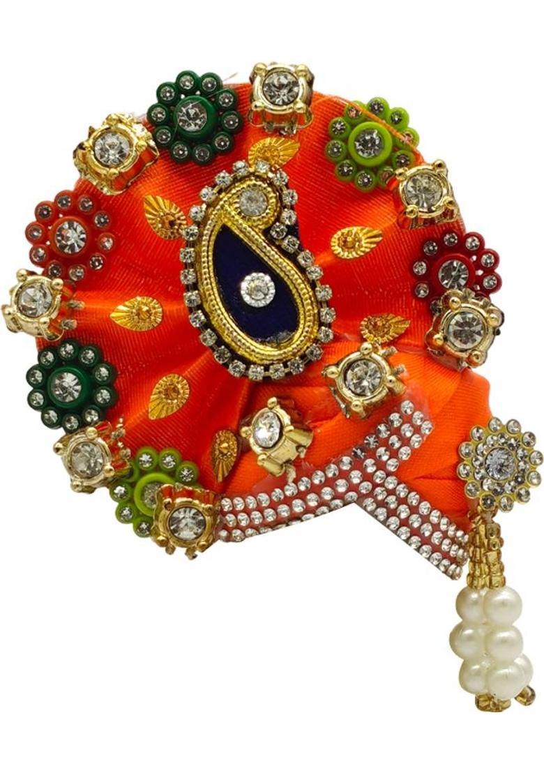 Ecommall Laddu Gopal Pagdi Mukut Size 3 No Accessories Pagri Shringar Combo Set Deity Ornament&nbsp;&nbsp;(God, Idol, Krishna, Khatu Shyam ji, Sai Baba, Ganesh ji, Mata Rani) - Indya