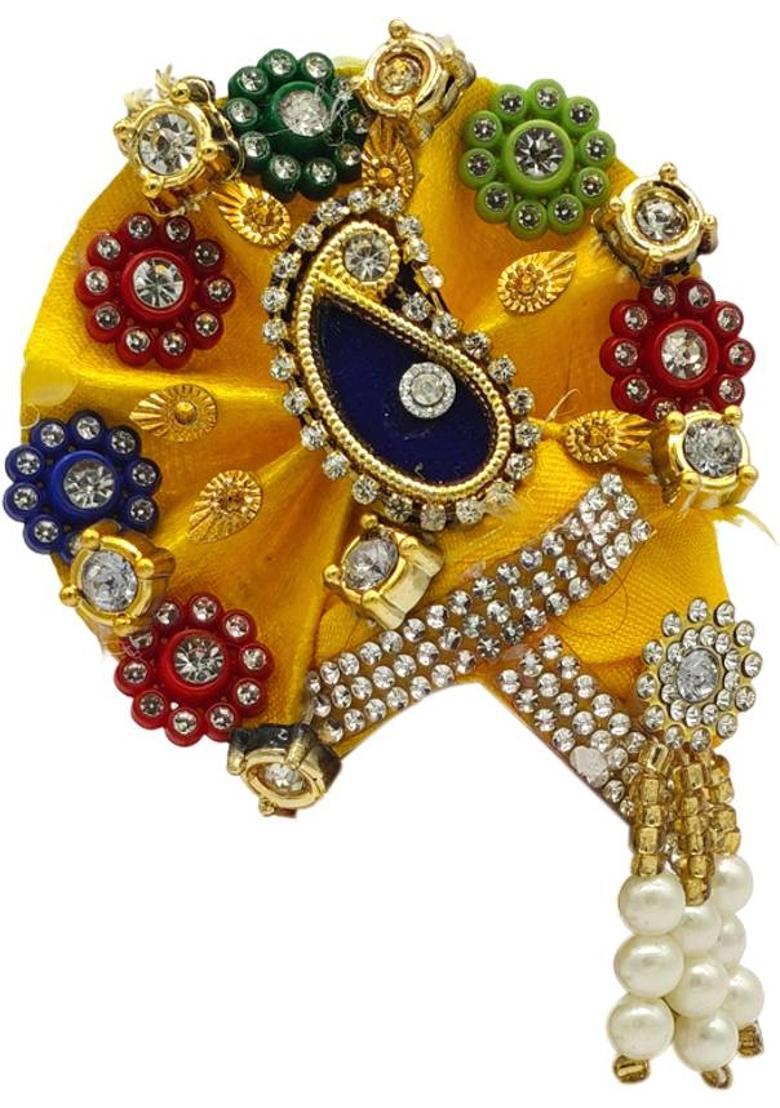 Ecommall Laddu Gopal Pagdi Mukut Size 3 No Accessories Pagri Shringar Combo Set Deity Ornament&nbsp;&nbsp;(God, Idol, Krishna, Khatu Shyam ji, Sai Baba, Ganesh ji, Mata Rani) - Indya