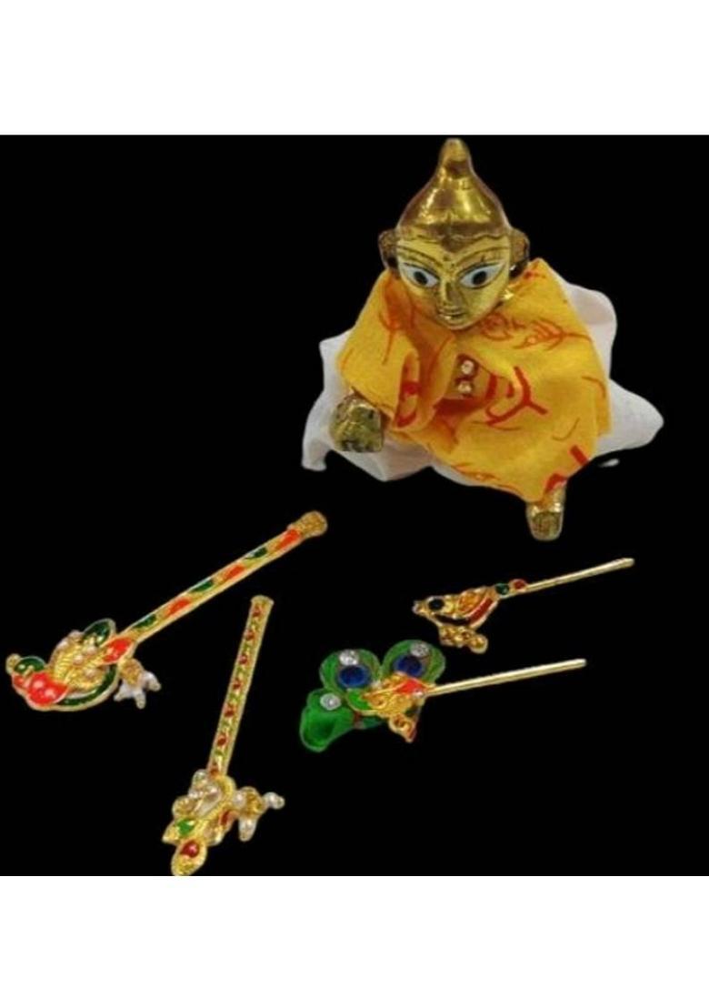 Any Fashion Beautiful Peacock bansuri for Kanha ji Krishna Idol Flute Bansi for Bal Gopal Deity Ornament&nbsp;&nbsp;(matarani) - Indya