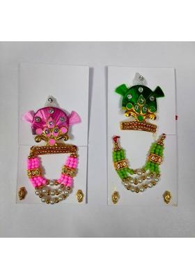 Any Fashion laddu gopal shringar / size 2 3 and 4 / pack of 2 / mukut , mala ,earrings Deity Ornament&nbsp;&nbsp;(Laddu Gopal, krishna ji, kanha ji)