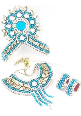 SHRIJIKESHAV Laddu Gopal Ornaments Jewellery Set For Thakurji Mata Rani Radha Size 3 or 4 no. Deity Ornament&nbsp;&nbsp;(Deity Ornaments)